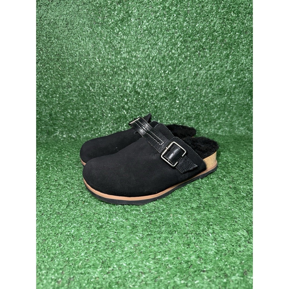 Clarks Brynn Glide Clog Shoes Womens Size 6 M Black Suede Slip On Comfort Mule - Picture 3 of 9